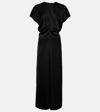 Totême Slouch Waist Viscose Midi Dress In Black