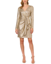 ADRIANNA PAPELL ADRIANNA PAPELL FAUX WRAP SOLID MINI DRESS