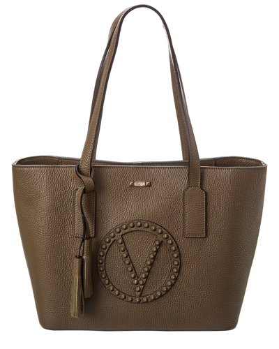 Valentino By Mario Valentino Prince Rock Leather Tote In Brown