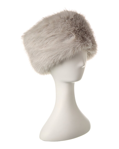 Adrienne Landau Faux Fox Fur Hat In Grey