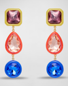 LELE SADOUGHI MIXED-CUT GEMSTONE LINEAR EARRINGS