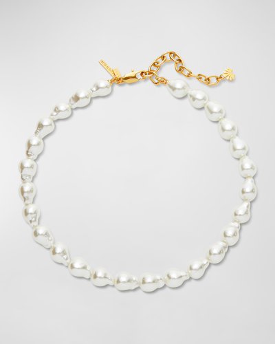 Lele Sadoughi Baroque Pearly Collar Necklace In Pearl 100