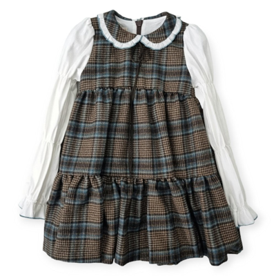 La Stupenderia Kids' Check-print Flared-design Dress In Multi