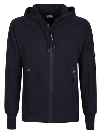 C.p. Company C. P. Company Lens Detailed Zipped Hoodie In Blue