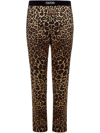 TOM FORD TOM FORD LOGO WAISTBAND LEOPARD PRINT TROUSERS