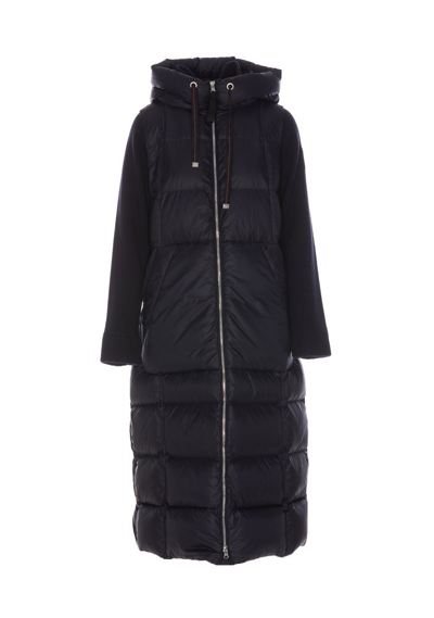 Parajumpers Hooded Quilted Drawstring Down Coat In Black