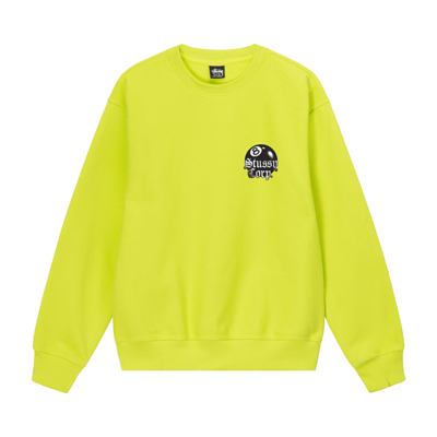 Pre-owned Stussy 8 Ball Corp. Crew 'lime' In Green