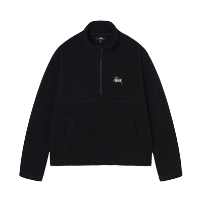 Pre-owned Stussy Half Zip Mock Neck 'black'