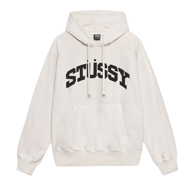 Pre-owned Stussy Block Sport Pigment Dyed Hoodie 'natural' In White