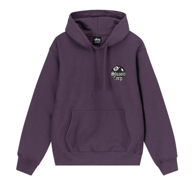 Pre-owned Stussy 8 Ball Corp. Hoodie 'grape' In Purple