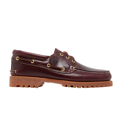 Pre-owned Timberland 3-eye Lug Handsewn Boat 'brown'