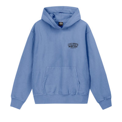 Pre-owned Stussy X Our Legacy Work Shop Surfman Pigment Dyed Hoodie 'blue'