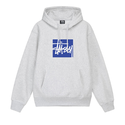 Pre-owned Stussy Stock Box Hoodie 'ash Heather' In Grey