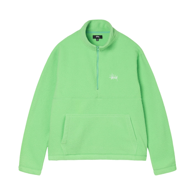 Pre-owned Stussy Half Zip Mock Neck 'melon' In Green