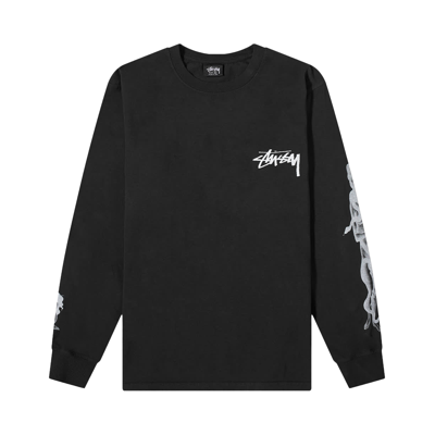 Pre-owned Stussy Venus Pigment Dyed Long-sleeve Tee 'black'