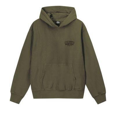Pre-owned Stussy X Our Legacy Work Shop Surfman Pigment Dyed Hoodie 'dark Olive' In Green