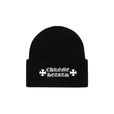 Pre-owned Chrome Hearts Logo Beanie 'black'