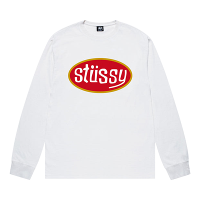 Pre-owned Stussy Pitstop Long-sleeve Tee 'white'