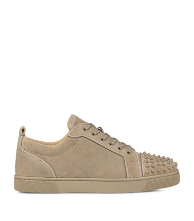 Christian Louboutin Leather Louis Junior Spikes Sneakers In Brown