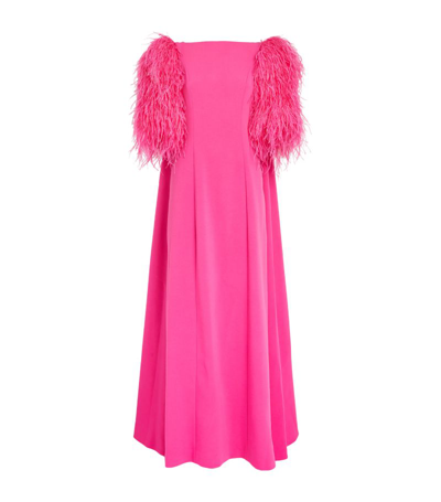 Huishan Zhang Exclusive Feather-trim Hortense Gown In Pink