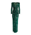JENNY PACKHAM EXCLUSIVE SEQUINNED V-NECK GOWN