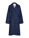 Alaïa Denim Trench Coat With Belt In Blue