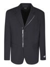 Dsquared2 Ceresio 9 Stretch Cool Wool Zip Blazer In Black
