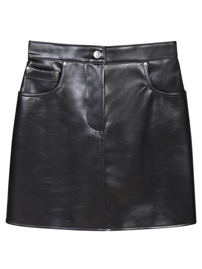 Msgm High Waist Slim Cut Mini Skirt In Black