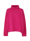 Phiili Mixed Texture Turtleneck Pullover In Pink & Purple