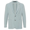 Tagliatore Striped Single-breasted Blazer In Green/white