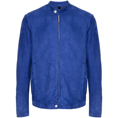 Tagliatore Leather Jackets In Blue