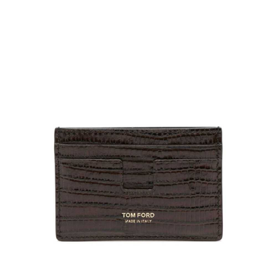 Tom Ford Card Holder In Brown