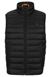 Hugo Boss Water-repellent Slim-fit Gilet With Logo Patch In Black