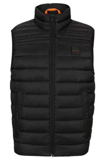 Hugo Boss Lightweight Padded Gilet With Water-repellent Finish In Black