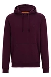 Hugo Boss Cotton-terry Hoodie With Logo Patch In Purple