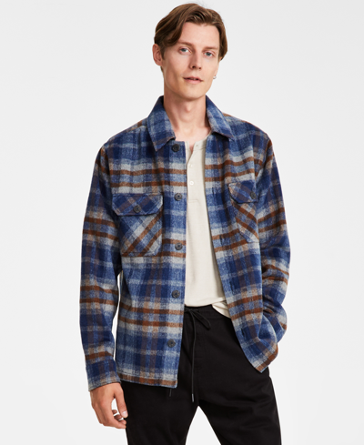 And Now This Men's Regular-fit Plaid Shirt Jacket, Created For Macy's In Dk Horizon