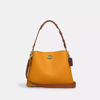 Coach Willow Shoulder Bag In Colorblock In Brass/faded Orange Multi