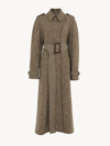 Chloé Belted Trench Coat Multicolor Size 6 100% Wool, Horn Bubalus Bubalis, Farmed, Coo India In Multicolore