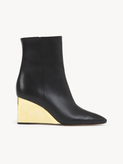 Chloé Bottines Compensées Rebecca Femme Noir Taille 37 100% Bos Taurus, Farmed, Coo France In Black