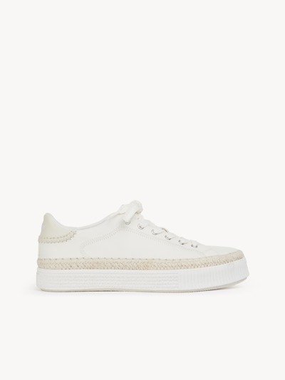 Chloé Baskets Telma Femme Blanc Taille 36 100% Cuir De Veau, Polyester In White