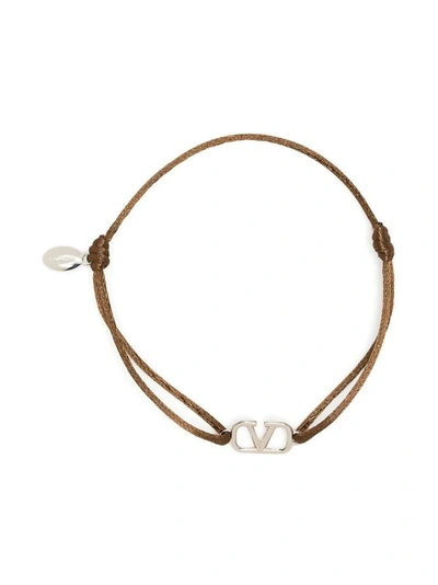 Valentino Garavani Vlogo Adjustable Bracelet In Brown