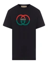 Gucci Cotton Jersey Printed T-shirt In Black