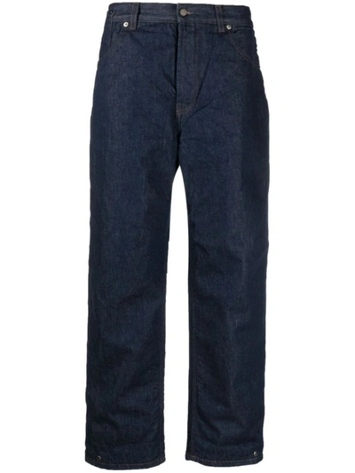 Jacquemus Navy Blue Cotton Denim Jeans In Black