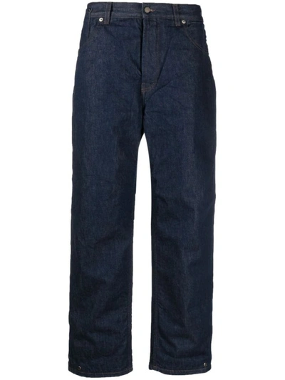 Jacquemus Navy Blue Cotton Denim Jeans In Brown