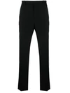 Saint Laurent Button Detailed Straight Leg Trousers In Black