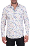 Robert Graham Box Print Cotton Button-up Shirt In White