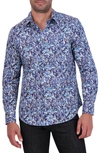 Robert Graham Abstract Butterfly Print Cotton Button-up Shirt In Blue