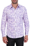 Robert Graham Abstract Floral Print Cotton Button-up Shirt In Purple