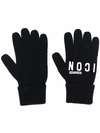 DSQUARED2 BLACK KNIT GLOVES WOOL