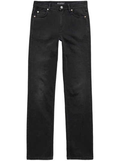 Balenciaga Mid-rise Straight-leg Jeans In Black